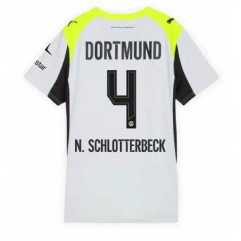 Borussia Dortmund Nico Schlotterbeck #4 Maglia Gara Trasferta Repliche 2025-26 Donna Maniche Corte